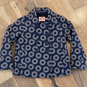 Juicy Couture Kids Blue White Button Peacoat Jacket Size 2